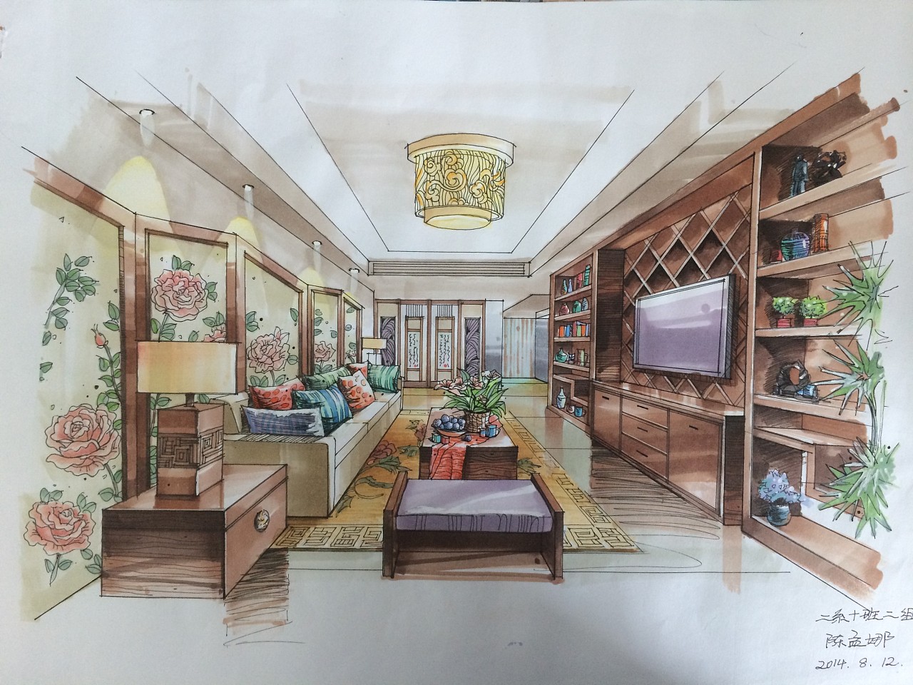 商业空间手绘表现兰州市|室内设计师刘勇手绘1615250
